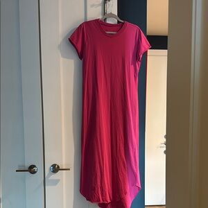 Frank & Eileen Pink Asymmetrical Harper Midi Dress